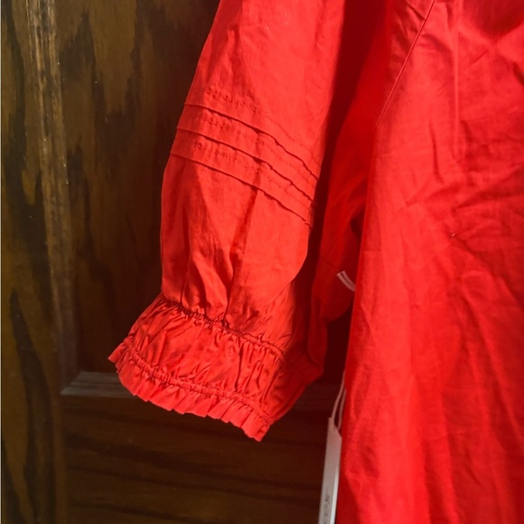 Chicos women’s boho red peasant style top with puff sleeves Chicos size 3 xl - Picture 6 of 8
